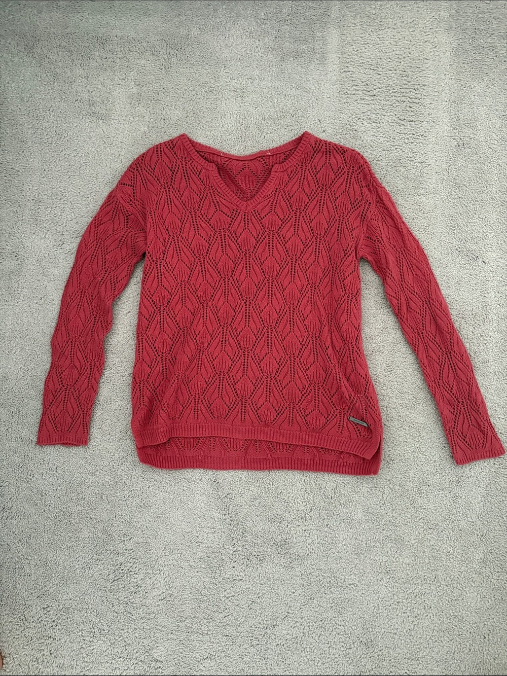 Women's V‑Neck Pointelle Knit Sweater